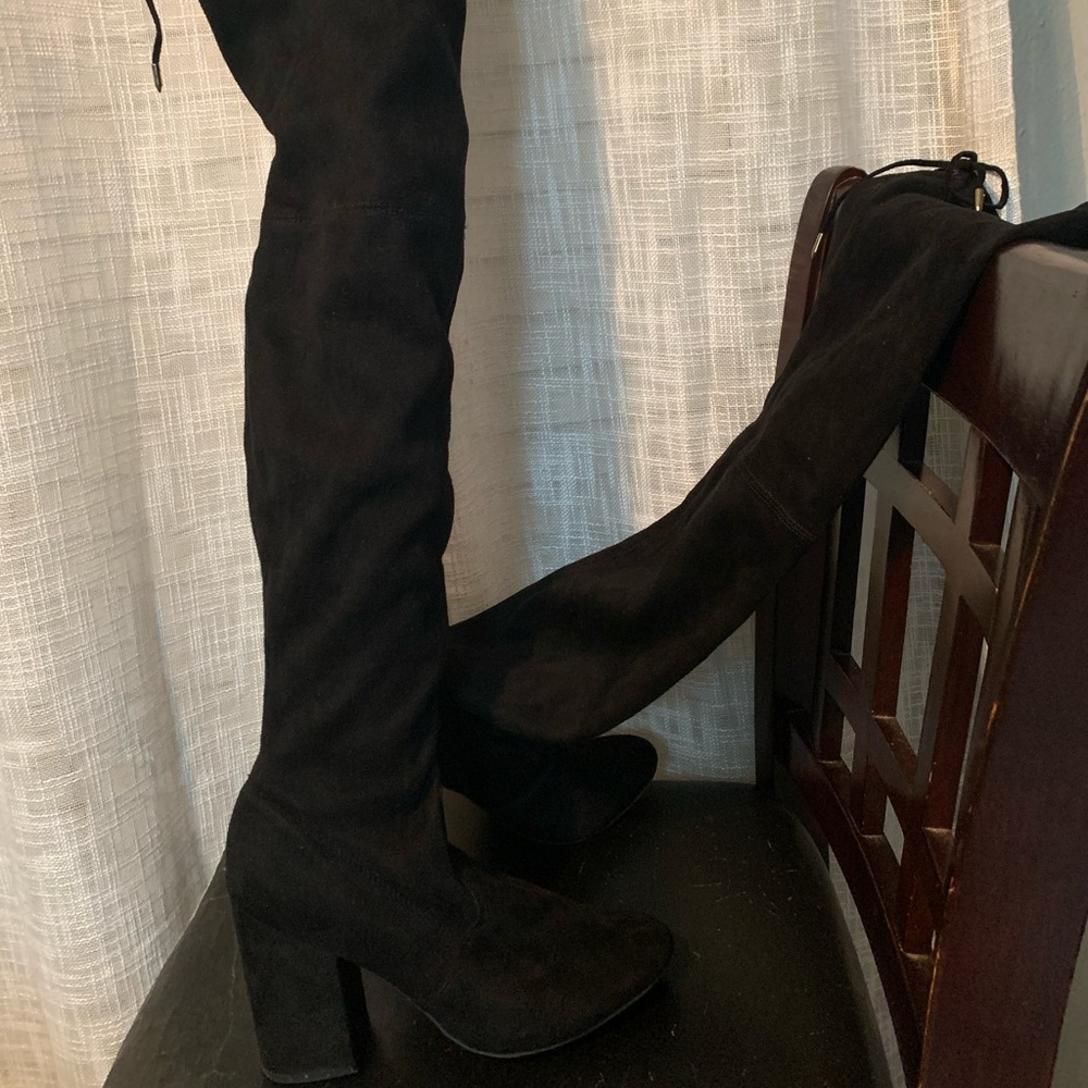 Black high tight boots size 8.5